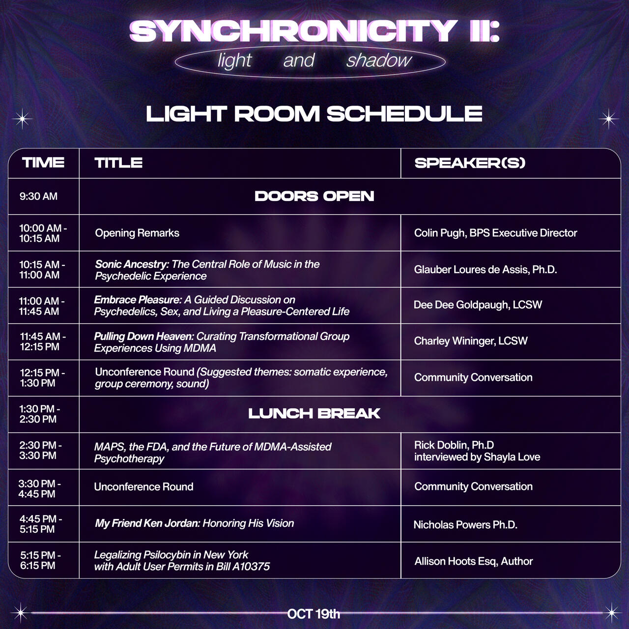 Brooklyn Psychedelic Society Presents Synchronicity: A 2-Day Psychedelic Unconference